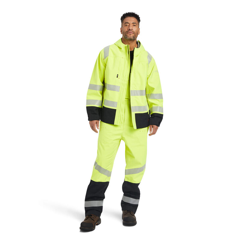 Ariat Fr Hi-Vis Hooded Waterproof - Miesten VaaleanVihreä Takki ( YUKHEV-476 )